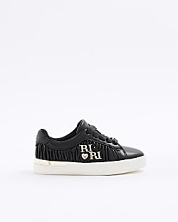 Girls Black RI Matelasse Trainers