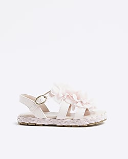 Mini Girls Pink Corsage Sandals