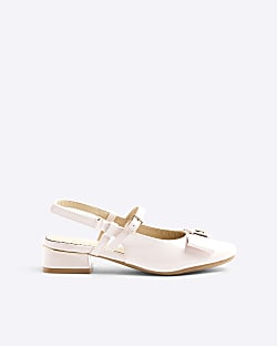 Girls Pink Bow Sling Back Shoes