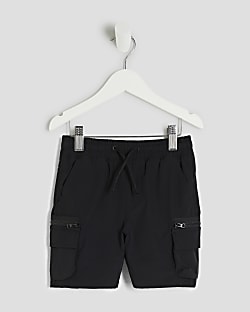 Mini Boys Black Cargo Shorts