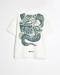 Boys White Dragon T-Shirt