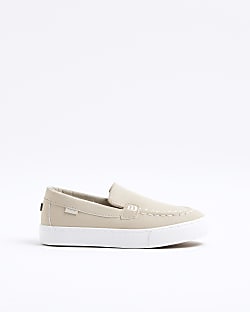 Boys Beige Smart Loafers