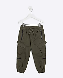 Mini Boys Khaki Front Pocket Cargo Joggers
