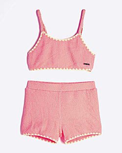 Girls Coral Textured Bikini Set