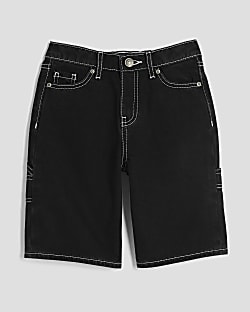 Boys Black Denim Luminis Shorts