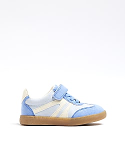 Mini Girls Blue Suedette Velcro Trainers