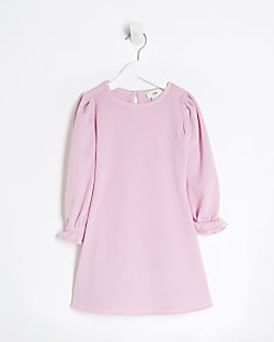Mini Girls Pink Long Sleeve Skater Dress