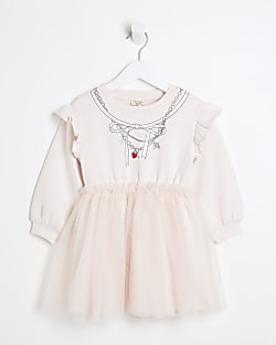 Mini Girls Pink Tutu Necklace Dress