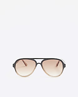 Boys Black Ombre Aviator Sunglasses