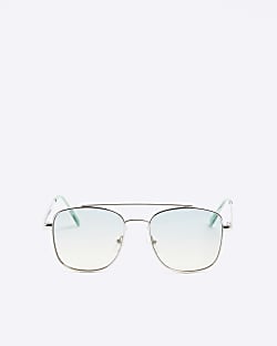 Boys Green Ombre Metal Navigator Sunglasses