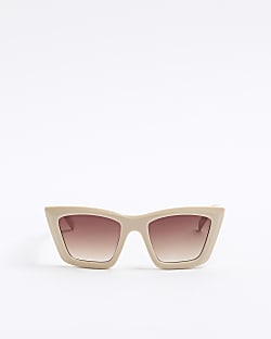 Girls Cream Cat Eye Sunglasses