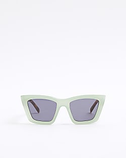 Girls Green Tortoise Cat Eye Sunglasses
