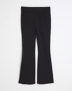 Girls Black Flared Trousers