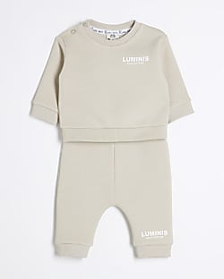 Baby Boys Beige Luminis Sweatshirt Set