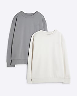Boys Beige Sweatshirt Set