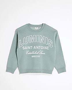 Boys Green Luminis Graphic Jumper