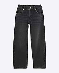 Girls Black Straight Leg Jeans