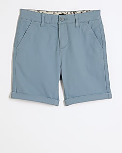 Boys grey chino shorts River Island