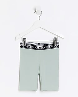 Mini girls khaki RI cycle shorts River Island