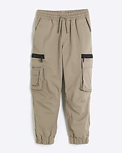 Boys beige cargo trousers