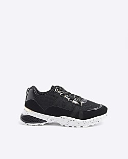 River island black school shoes hotsell