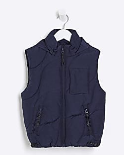 Mini boys navy wave padded gilet