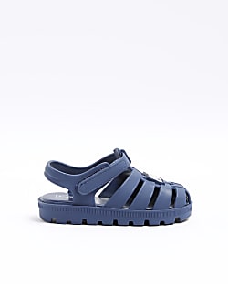 Mini Navy Jelly Sandals
