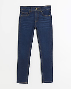 Boys blue skinny jeans River Island