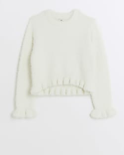 Ladies white fluffy jumpers store