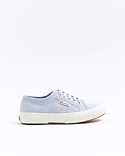 Girls purple superga laceup trainers