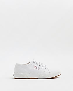 White Superga lace up canvas Trainers