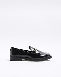 Black chain loafers River Island