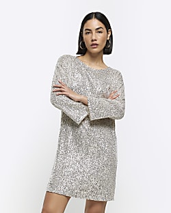 River island sequin swing dress cheap