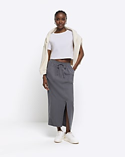 Green midi skirt river island top