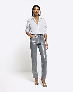 Coated jeans river island cheap
