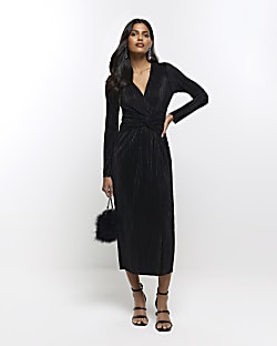 River island velvet plisse dress top
