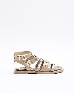 River island black gladiator sandals sales