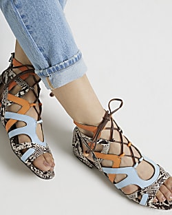 Animal print gladiator sandals discount