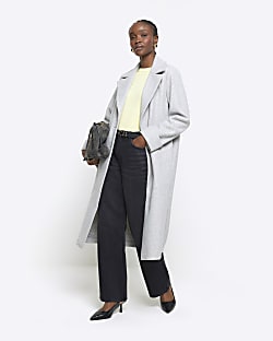 River island coat grey top