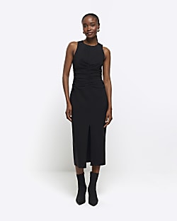 River island khaki midi dress cheap