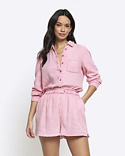 Pink elasticated shorts