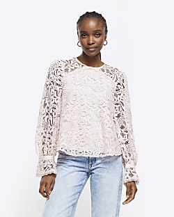 White lace blouse River Island