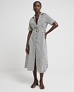 Black button up shirt dress store