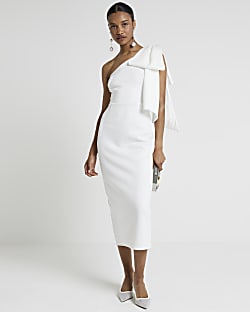 White one shoulder sale