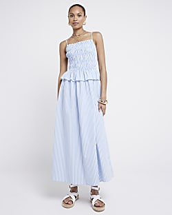 River island white midi dress online