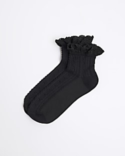 Black Lace Frill Socks