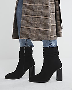 Grey slouch ankle boots clearance