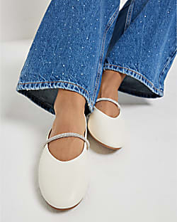 Embellished flat pumps clearance