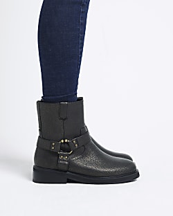 Brown Ankle Biker Boots