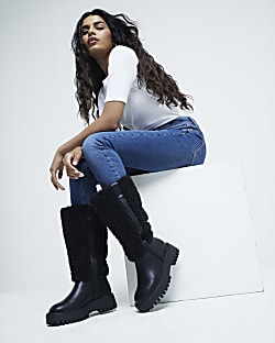 Black Borg High Leg Boot